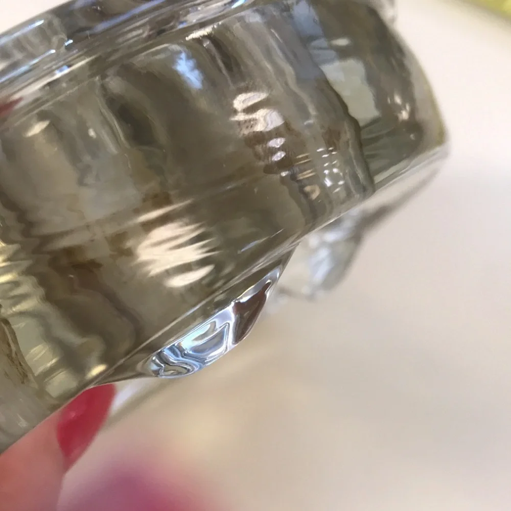 Thick/Heavy‎ Vintage Footed Glass Floral Frog w/ 13 Holes